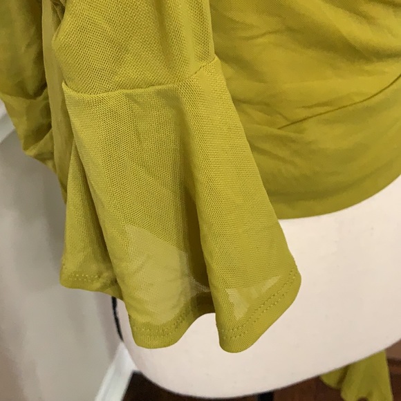 Shein Chartreuse/olive green ruched top Size L - Picture 10 of 17